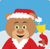 Green Eyed Charity Bell Ringer Teddy Bear In A Santa Suit
