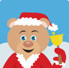 Blue Eyed Charity Bell Ringer Teddy Bear In A Santa Suit