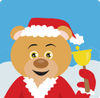 Blue Eyed Charity Bell Ringer Bear In A Santa Suit