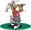 Female Kangaroo Swinging A Golf Club
