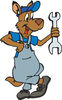 Kangaroo Handy Man Or Mechanic Holding A Wrench