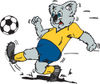 Koala Kicking A Soccer Ball During A Game