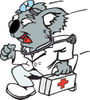 Koala Emergency Paramedic Running With A First Aid Kit