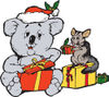 Koala And Squirrel Exchanging Christmas Presents