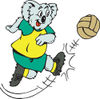 Soccer Koala Kicking A Ball Hard