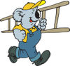 Koala Roofer Running With A Ladder