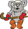 Koala Hockey Goalie Holding A Stick