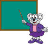 Koala School Teacher Pointing To A Blank Chalk Board