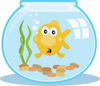 Surprised Goldfish In A Fish Bowl