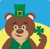 Teddy Bear Leprechaun Character Holding A Clover