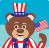 Brown Bear Uncle Sam Character