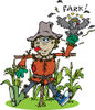 Scarecrow Punching A Crow At The Edge Of A Corn Crop