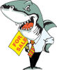Evil Business Shark Holding A For Sale Sign