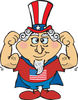 Super Uncle Sam In A Cape, Flexing His Muscles