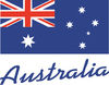 Flat Flag Of Australia With Blue Text