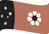 Brown, White And Black Waving Northern Territory Flag With Southern Cross Stars