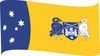 Blue, Yellow And White Waving Flag Of The Australian Capital Territory