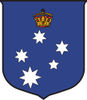 Coat Of Arms With The Coat Of Arms For Victoria, Australia, With A Crown And Sou...