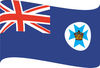 Blue Waving Queensland Flag With A Crown On The Maltese Cross