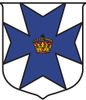 White And Blue Coat Of Arms With A Crown