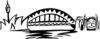 Clipart Illustration of The Arched Sydney Harbour Bridge, Australia