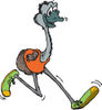 Jogging Emu Bird