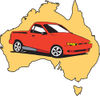 Red Ute Vehicle On A Map Of Australia