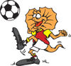 Frill Lizard Kicking A Soccer Ball