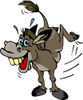 Clipart Illustration of a Stubborn Kicking Donkey