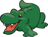 Cute And Happy Green Crocodile