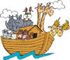 Birds, Rhinos, Elk, Sheep, Monkeys And Giraffes On Noah's Ark