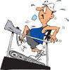 Sweaty Man Running On A High Incline On A Treadmill