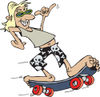 Cool Skater Dude Riding Barefoot On A Board