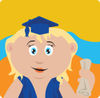 Blond Caucasian Graduating Girl Holding A Diploma