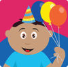 Hispanic Birthday Boy Holding Balloons