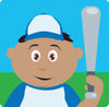 Hispanic Boy Playing Baseball And Holding A Bat