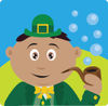Hispanic St Patrick's Day Leprechaun Boy Smoking A Tobacco Pipe
