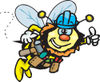 Honey Bee Character Construction Worker Wearing A Hardhat
