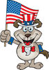 Patriotic Uncle Sam Canine Waving An American Flag On Independence Day