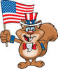 Patriotic Uncle Sam Squirrel Waving An American Flag On Independence Day
