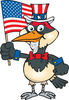 Patriotic Uncle Sam Woodpecker Waving An American Flag On Independence Day