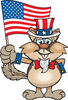 Patriotic Uncle Sam Chipmunk Waving An American Flag On Independence Day