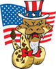 Patriotic Uncle Sam Rattlesnake With An American Flag On Independence Day
