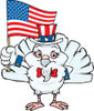 Patriotic Uncle Sam Dove Waving An American Flag On Independence Day