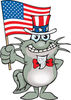 Patriotic Uncle Sam Catfish Waving An American Flag On Independence Day