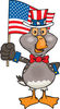 Patriotic Uncle Sam Goose Waving An American Flag On Independence Day
