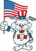 Patriotic Uncle Sam Sheepdog Waving An American Flag On Independence Day