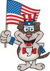 Patriotic Uncle Sam Doggy Waving An American Flag On Independence Day