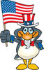 Patriotic Uncle Sam Penguin Waving An American Flag On Independence Day