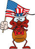 Patriotic Uncle Sam Ant Waving An American Flag On Independence Day